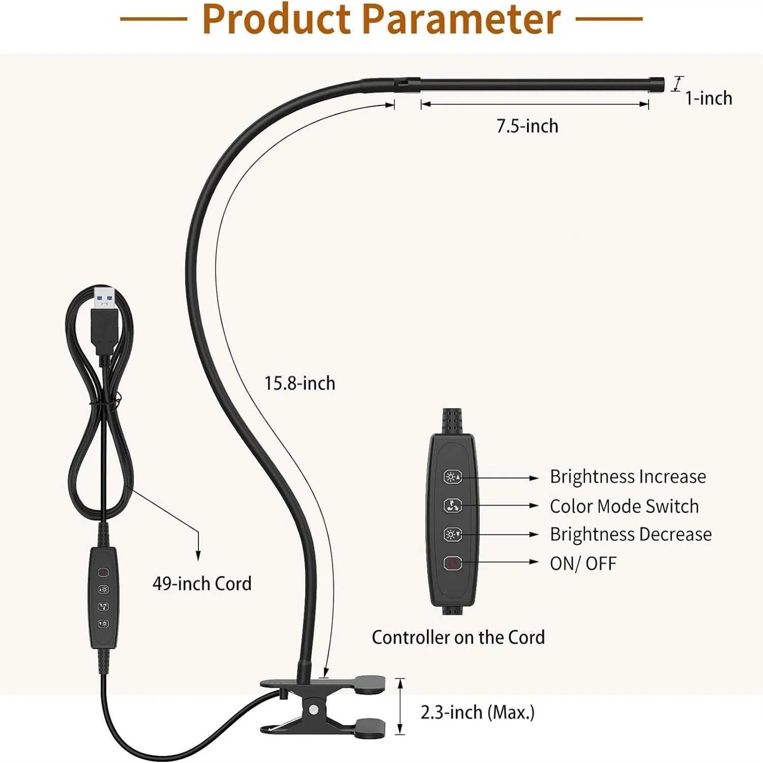 desk lamps LED book light USB rechargeable reading light warm cool white daylight portable flexible easy clip night reading lamp XJ250703