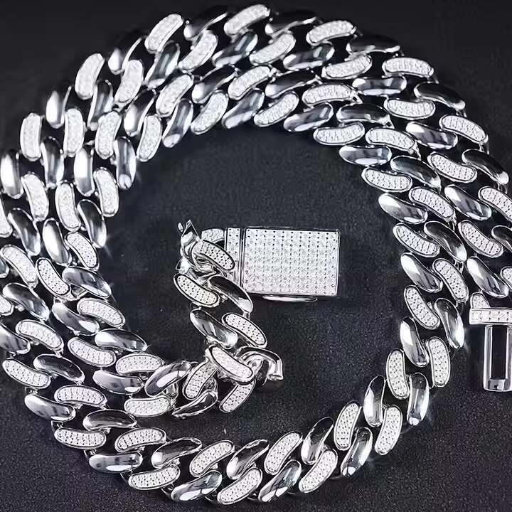 SICGEM INT Hot Selling 22 Inches 13 MM Miami Iced Out Mens Moissanite Jewelry Necklace