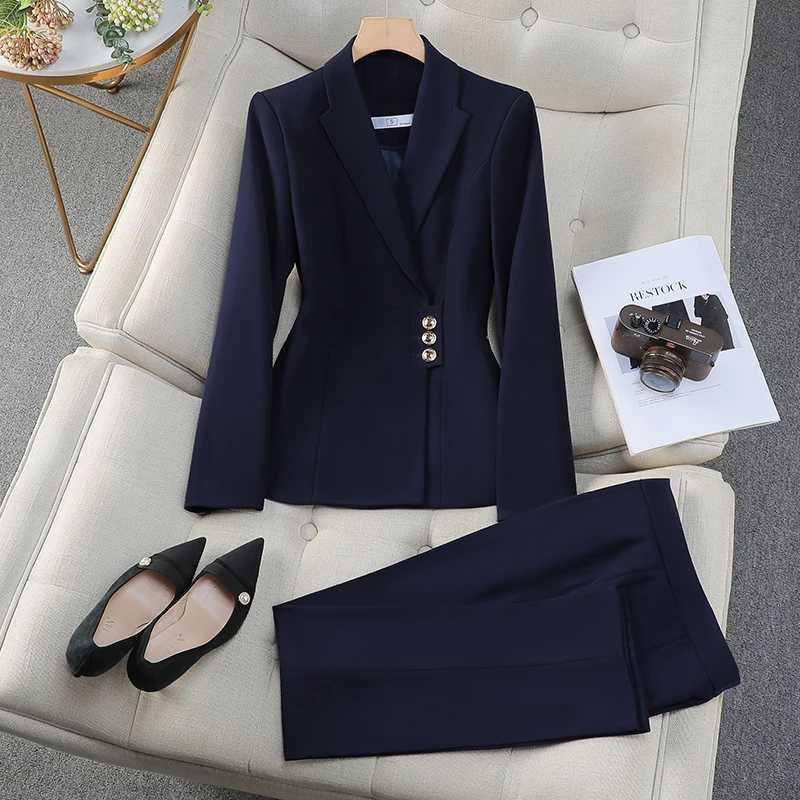 ZJYT Office Lady Blazer Pant Sets 2 Piece Outfit Womens Suit Conjuntos Para Mujeres Elegant Matching Trousers Set Spring Autumn X250704