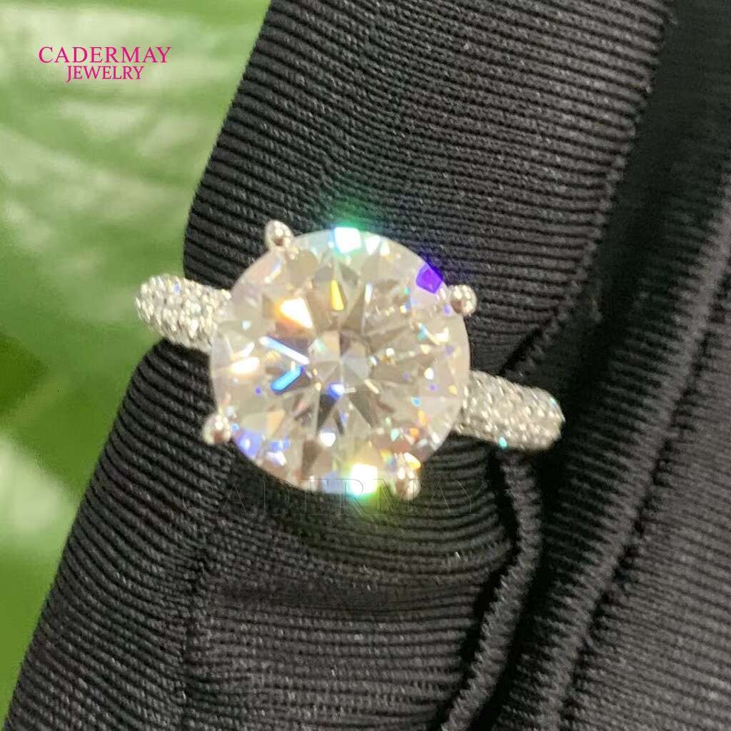 Cadermay S Sier Sterling Round Moissanite D VVS1 Pass Dia Tester Engagement Wedding Rings Brand