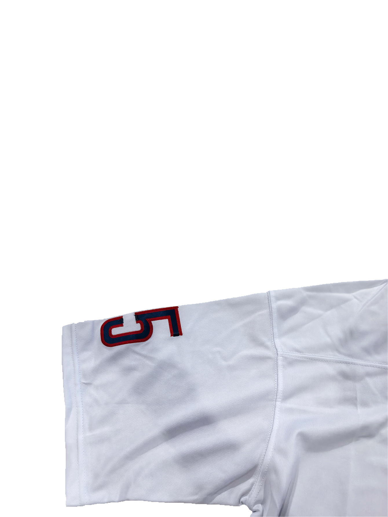 In Stock 75 Paris White Loose Fit Breathable Embroidered Polyester V-Neck Short Sleeve Football Jersey