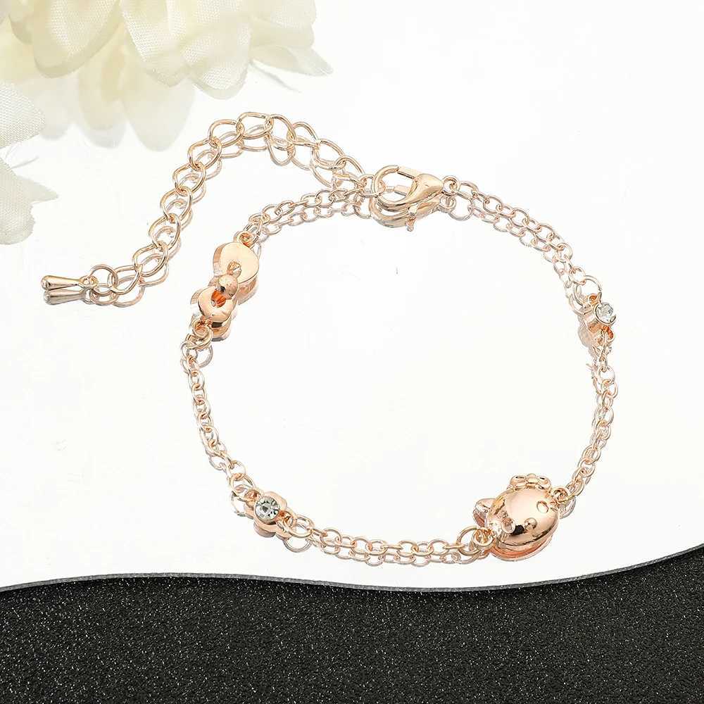 Sanrio Fashion Cute Hello Kitty Bracelet for Women Bridal Bracelets Wedding Jewelry Travel Gifts 2 Colors w250716