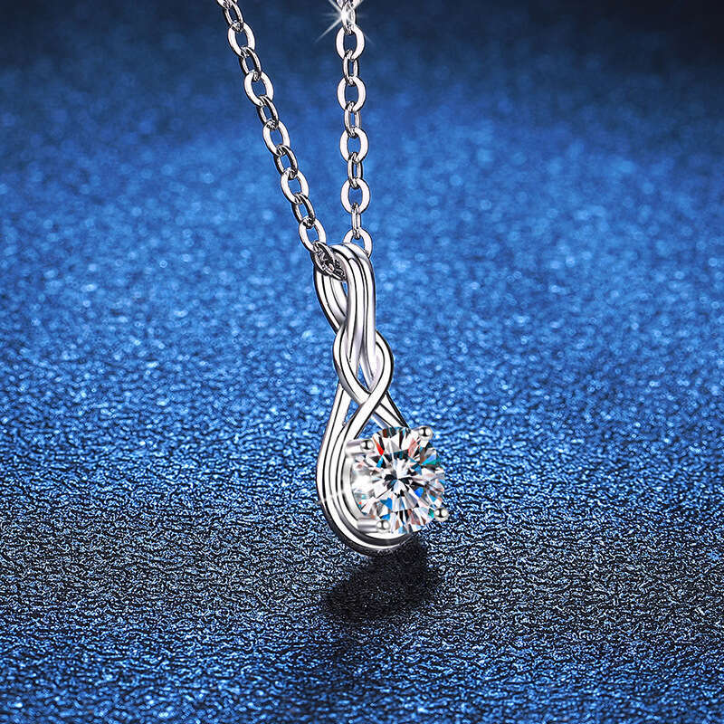 Korean S925tyle Pure S925ier Pendant Women TwiS925t S925imple Light 1 caratS925 MoiS925S925anite Necklace cb5