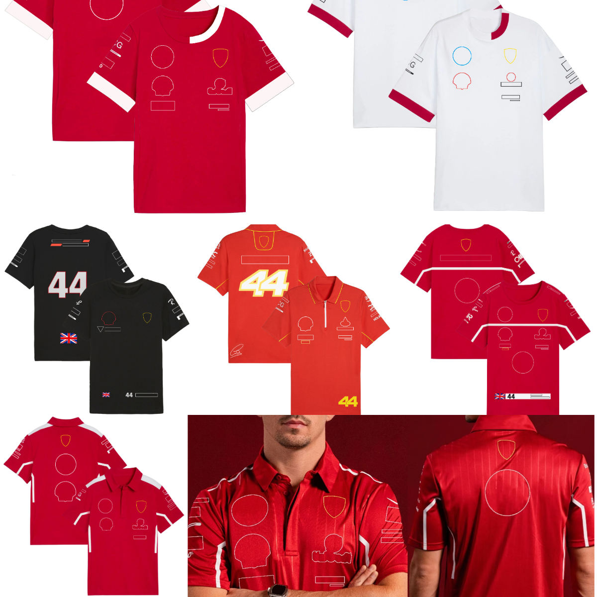 2025 New F1 Team T-shirt Formula 1 Driver Racing Suit T-shirts Fans Red Jersey Polo Shirt Men Women Tee Plus Size Plus Size Custom