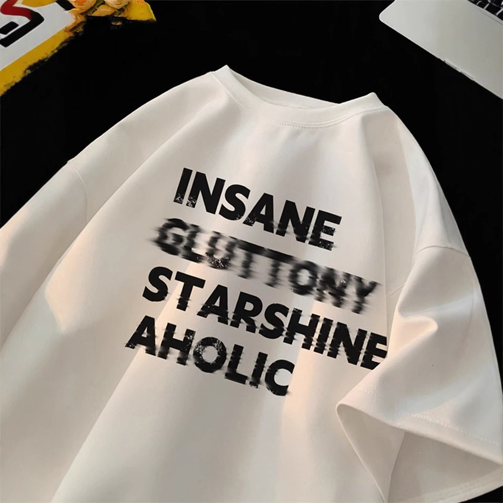 American Heavyweight Letter Print Round Neck Short Sleeve Designer Short Sleeves T-shirt For Men 2025 Summer Thin Trendy Brand Cool Half Sleeve Tee