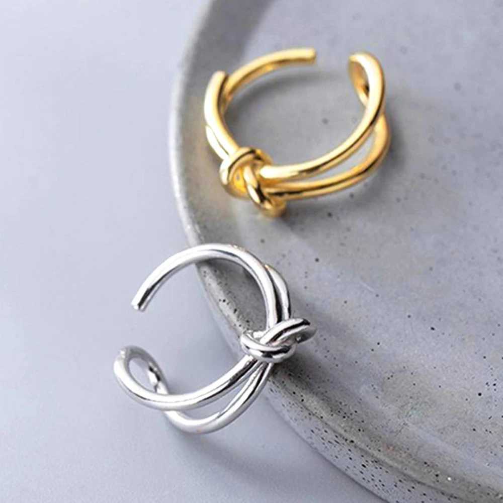 925 Sterling Silver Adjustable Open Ring Trendy Vintage Knot Handmade Party ic Fine Jewelry Birthday Gifts Y250704