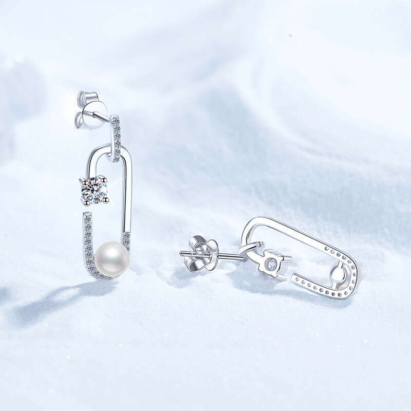S925 Pure S925ier MoiS925S925anite Natural FreS925hwater Pearl PerS925onality Pin High-end EarringS925 b42
