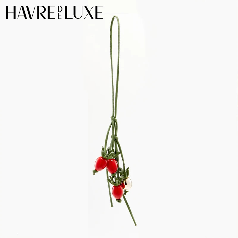 Cowhide tomato string bag charm exquisite pendant woman all-match cute backpack pendant bag accessories 250703