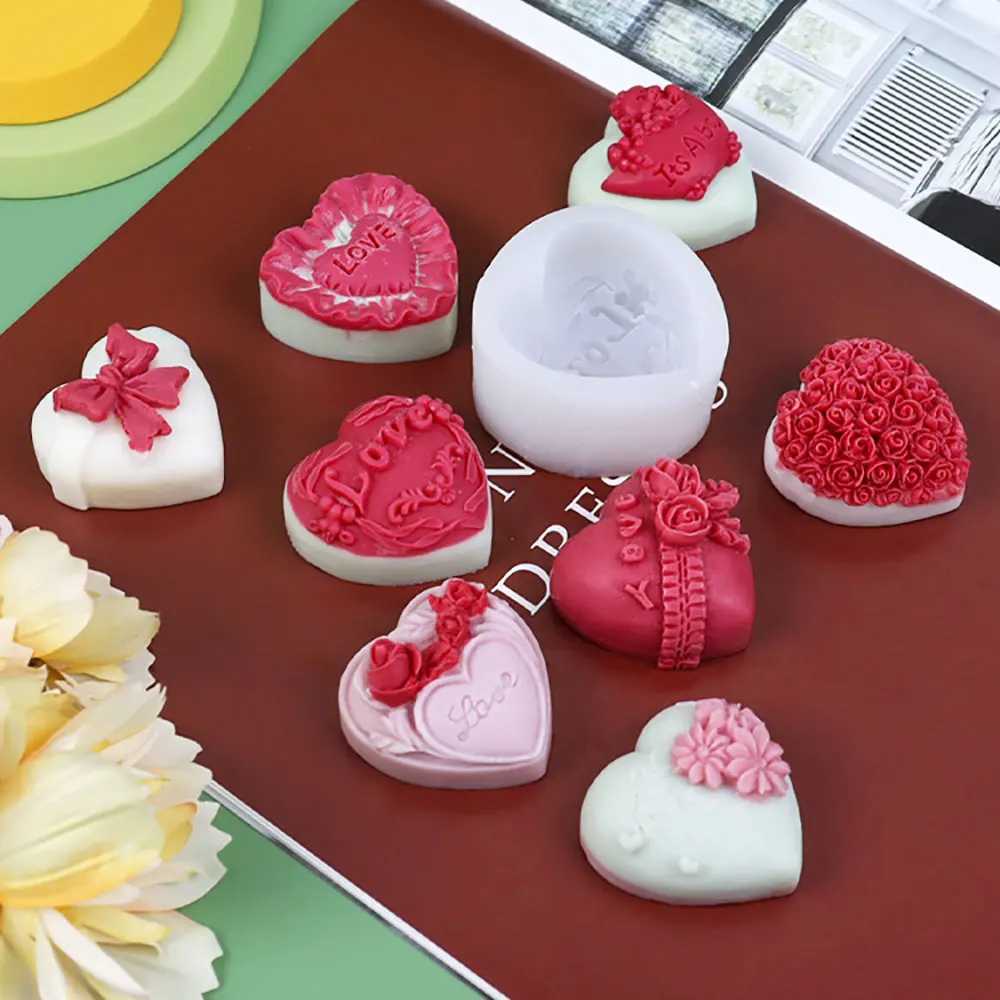 For Fun Heart Shaped Silicone Mold DIY Aromatherapy Candle Mold Handmade Soap Plaster Cake Chocolate Baking Tool Gift Decoration W250704