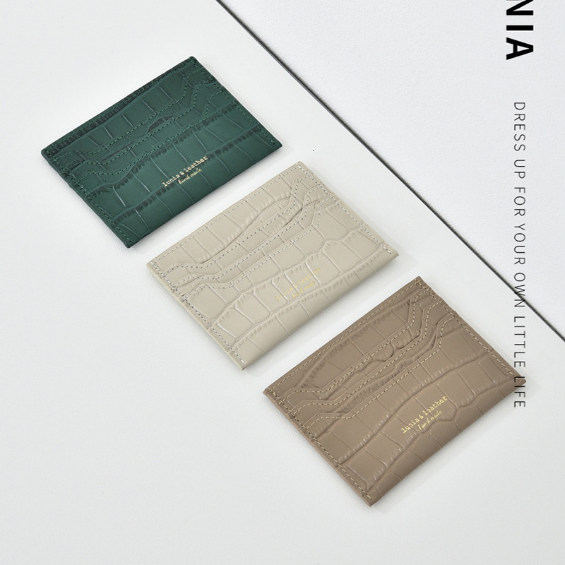 Free Shipping Designer Bag New High-end Ultra-thin One-piece Card Holder For Women Crocodile Pattern Genuine Leather Texture Driver's License Car