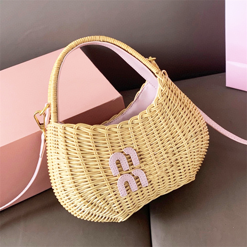 Top quality Designer bag Four Colors handbags Upscale Straw plaited Shoulder bag tote lady classics Cross body bags fashion Underarm bag Wander wicker woven hand bag
