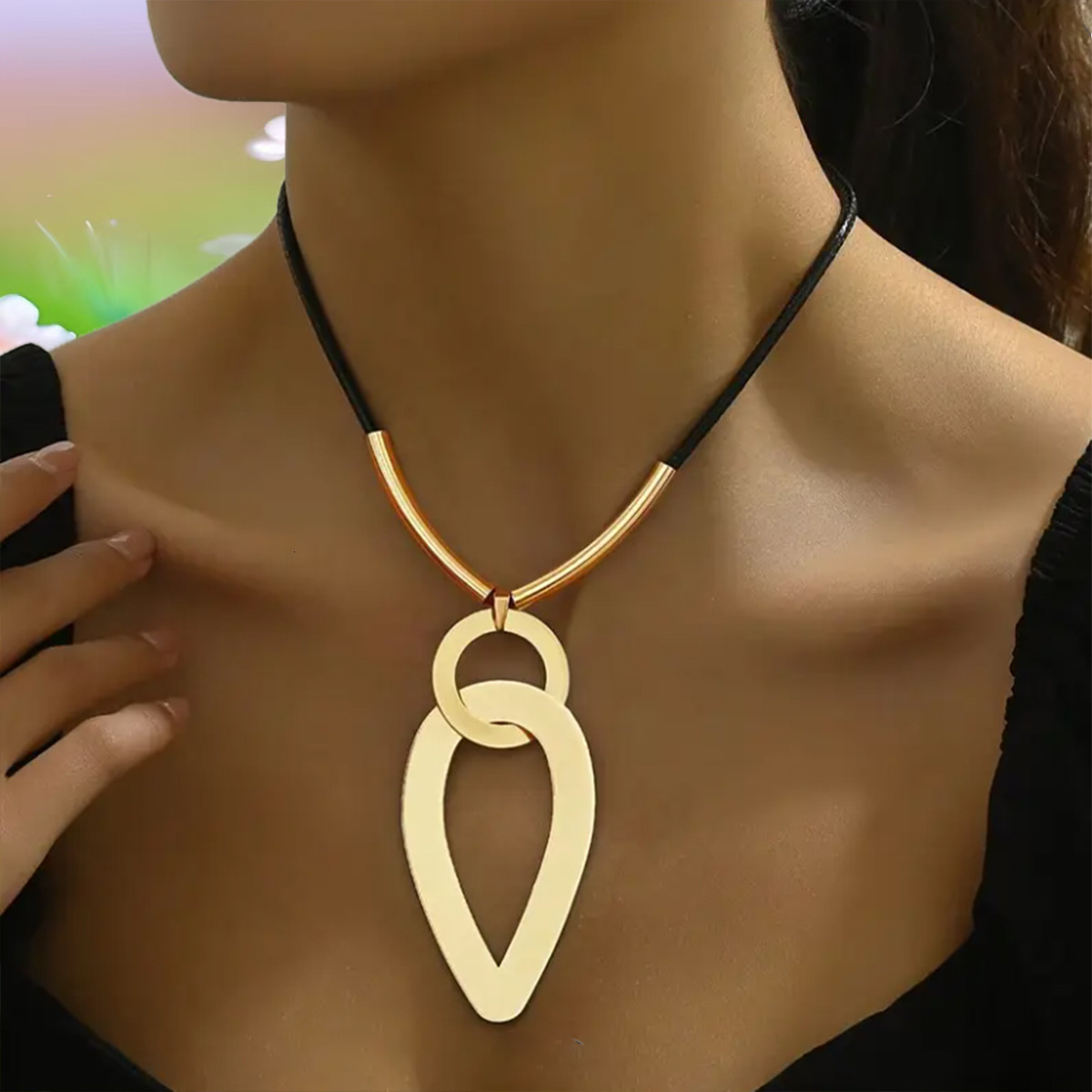 Hot Selling Simple Personality Niche Design Minimalist Geometric Alloy Accessories Women's Long Necklace