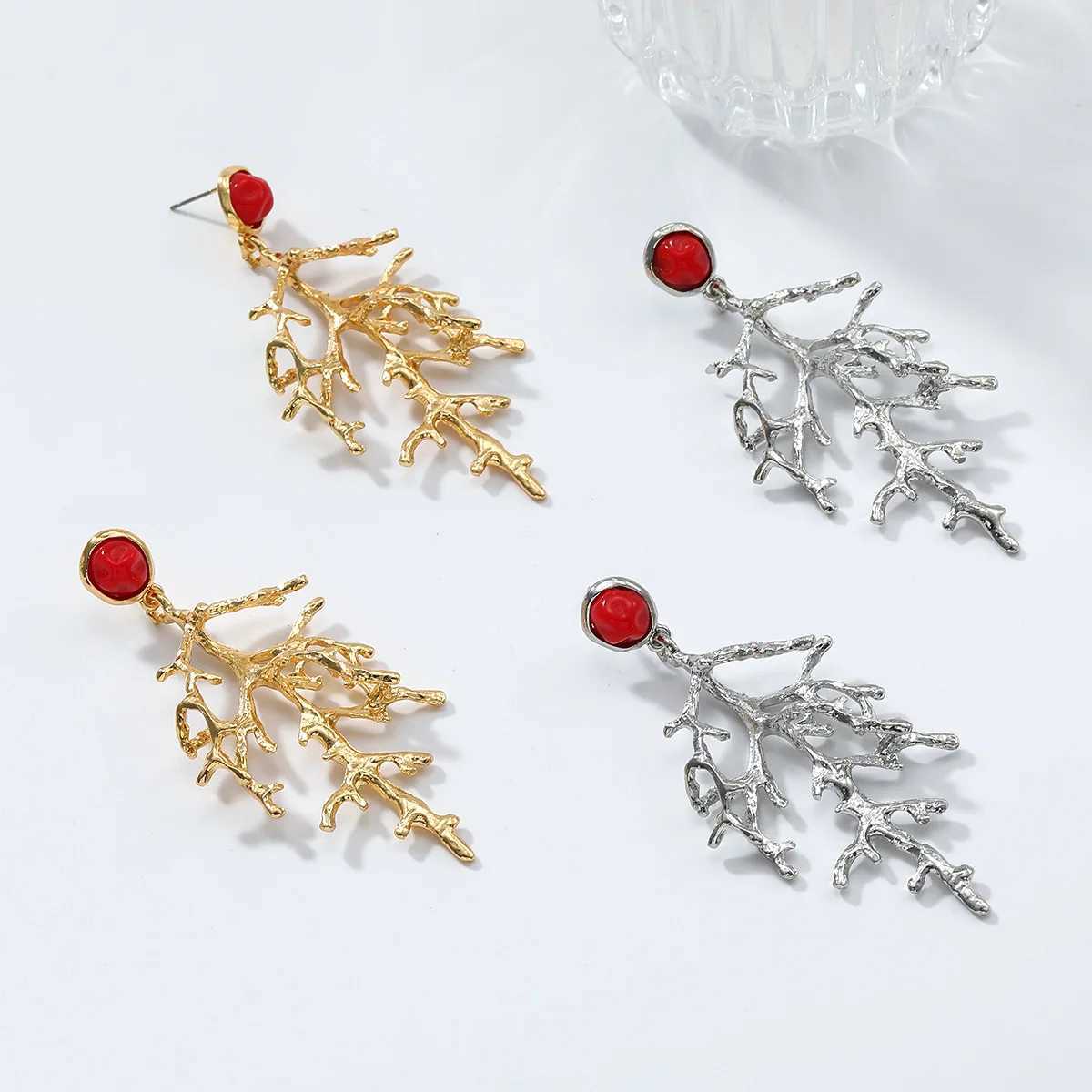 Fashion Metal Tree Branch Geometric Dangle Earrings ZAA New Womens Fashion Trend Daily Jewelry Accessories Y250704