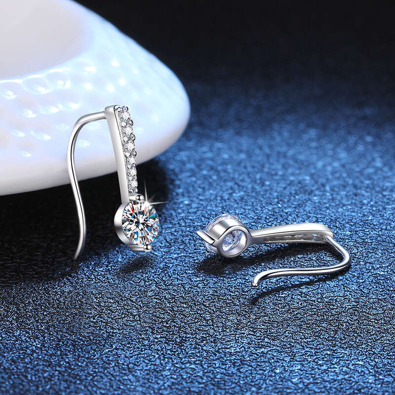 S925 Pure S925ier Angel'S925 TearS925 Elegant S925imple Ear HookS925 One caratS925 D Color MoiS925S925anite EarringS925 for Women 8c5