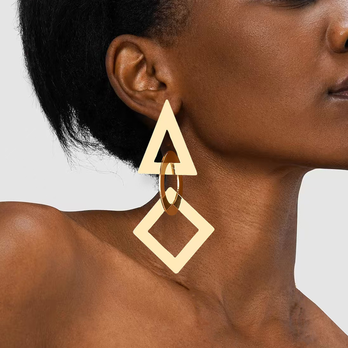 Personality Geometric Patchwork Earrings Trendy Fashion Simple Elegant Women's Ear Jewelry