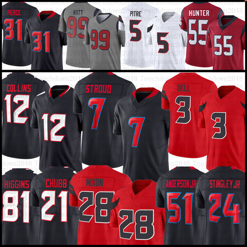 CJ Stroud Tank Dell Nico Collins Football Jersey Jayden Higgins Will Anderson Derek Stingley Jr Joe Mixon JJ Watt Nick Chubb Danielle Hunter Andre Johnson Cade Stover