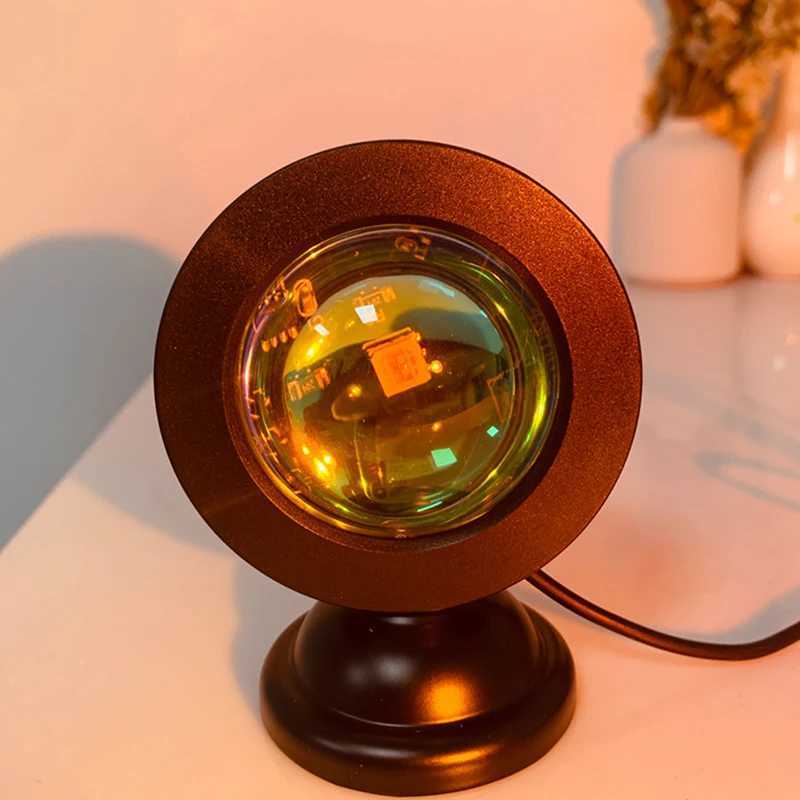 Led USB Sunset Lamp Projector Home Decor Night Light Portable Mood Light For Bedroom Living Room Wall Photography Neon LightsXJ250703