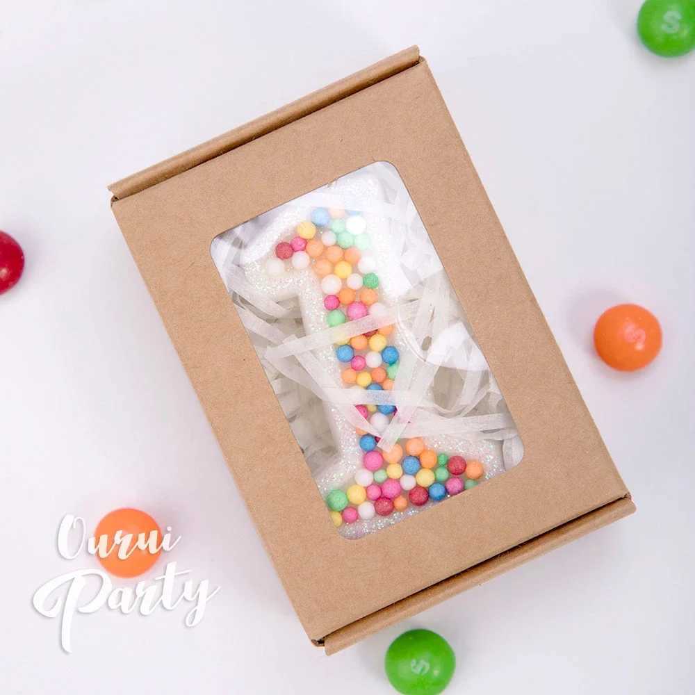 1 Year Childrens Birthday Candle Glitter Colorful White Pearl Original Candles Flameless Birthday Candles for Cakes W250704