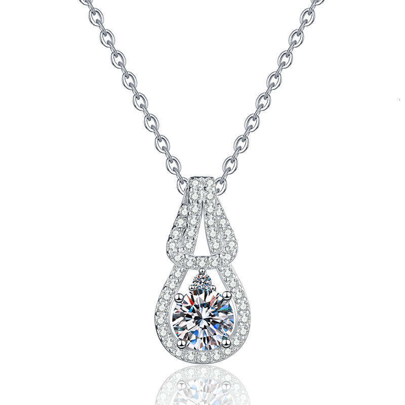 Live S925treaming S925tyle S925 Pure S925ier Pendant Light JapaneS925e and Korean 1 caratS925 D Color MoiS925S925anite Necklace Women'S925 8ab
