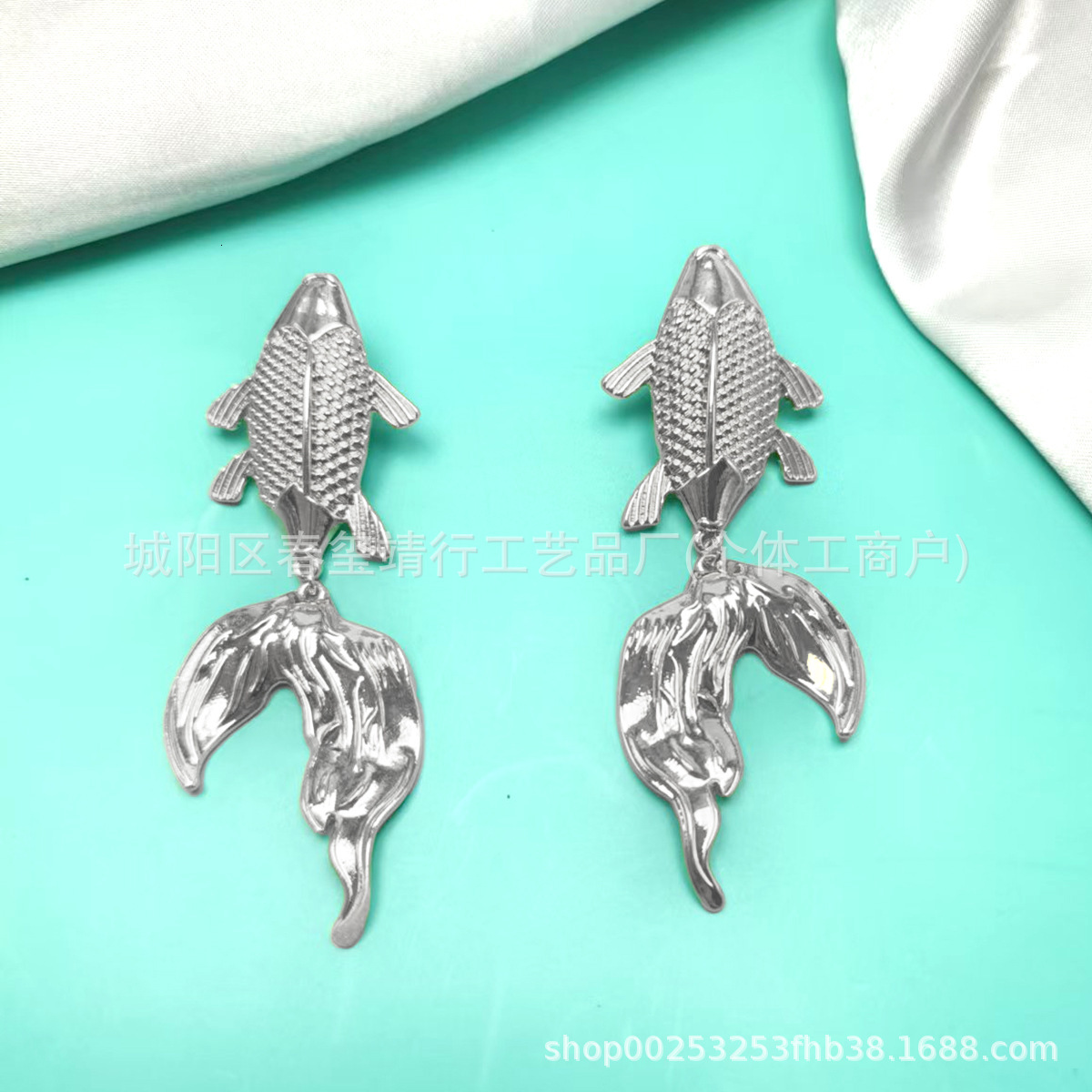 1 Pair of Koi Fish Earrings Goldfish Accessories, Charming Exquisite Niche Elegant