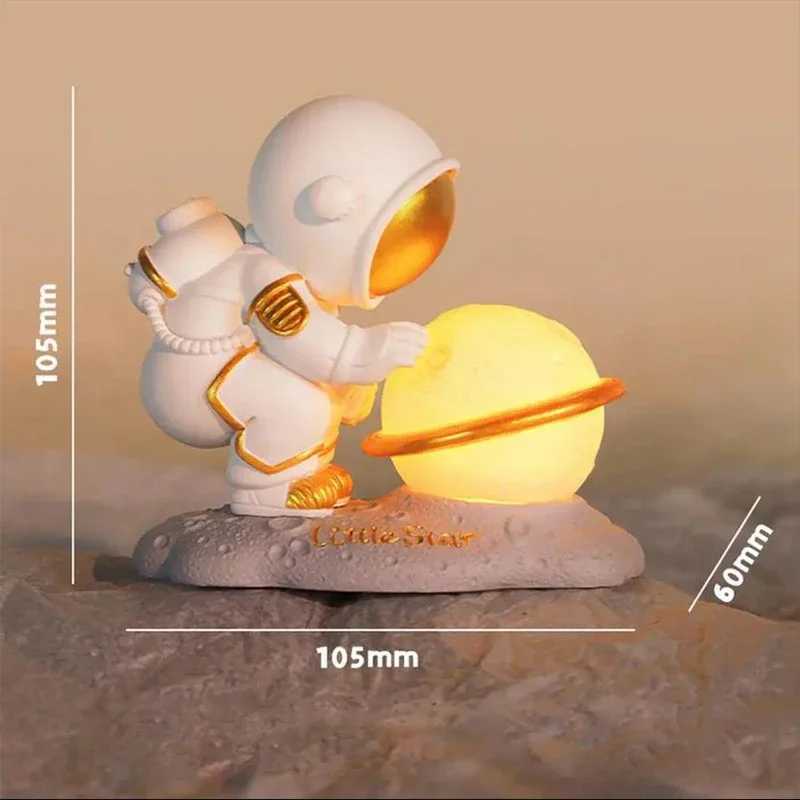 Astronaut Night Light Baby Sleeping Bedside Night Lamp Resin Cartoon LED Night Lamp Soft Lighting Table Lamp Birthday GiftXJ250703