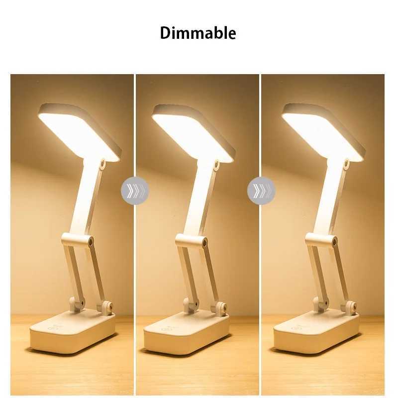 Foldable Table Lamp Portable LED Eye Protection Desk Lamp USB Rechargeable Dimmable Night Light 3 Color Temperatures XJ250703