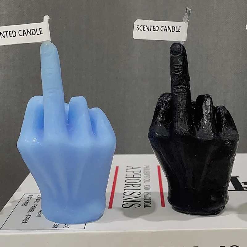 Creative Candles Middle Finger Shaped Gesture Scented Candles Niche Funny Quirky Gifts Home Decoration Ornaments Birthday Gifts W250704