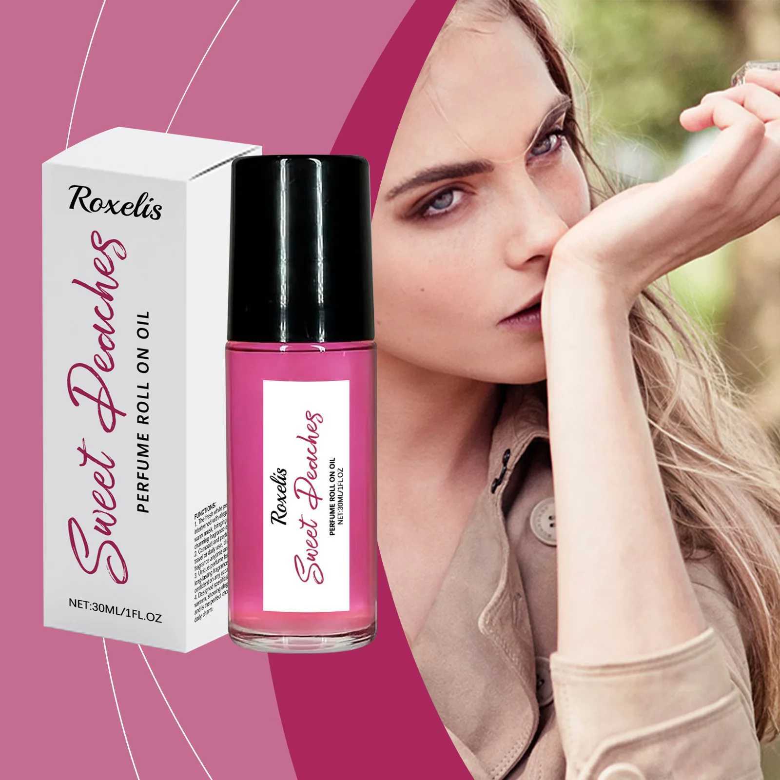 Roxelis 30ml Pheromone Perfume Roller Ball Long Lasting Peach Fragrance Oil Armpit Odor Remover Dating Scent Charming PerfumeXJ250704