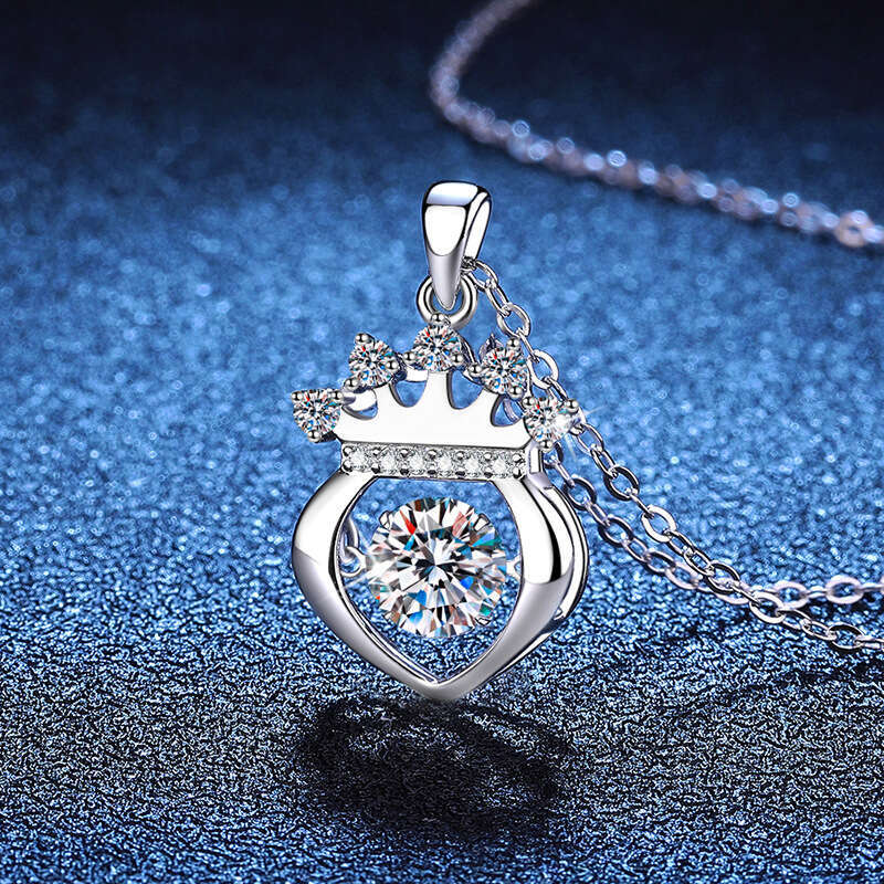 S925 Pure S925ier Valentine'S925 Day Dynamic Pendant 1 caratS925 MoiS925S925anite Necklace e2b