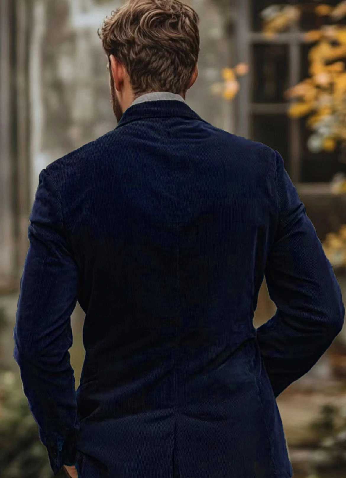 Autumn Winter Mens Suit 2 Piece Corduroy Blazer Pants Set for Business Events Wedding Grooms Banquet Party Custom Tuxedo X250704