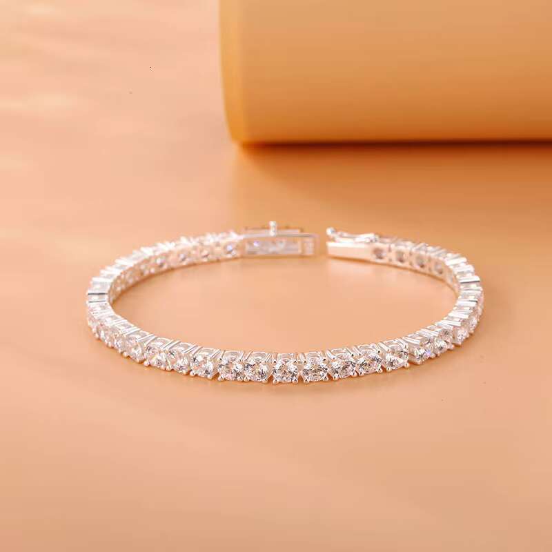 Hot Selling 4mm 5mm Vvs GRA Certified Moissanite Diamond 925 Sterling Silver Tennis Bracelet Unisex Jewelry