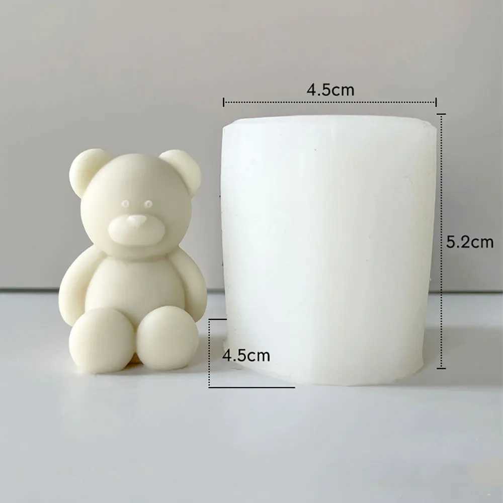 3D Cute Cartoon Bear Silicone Candle Mold DIY Handmade Soap Plaster Ice Cube Baking Mold Birthday Party Gift Making Mold W250704