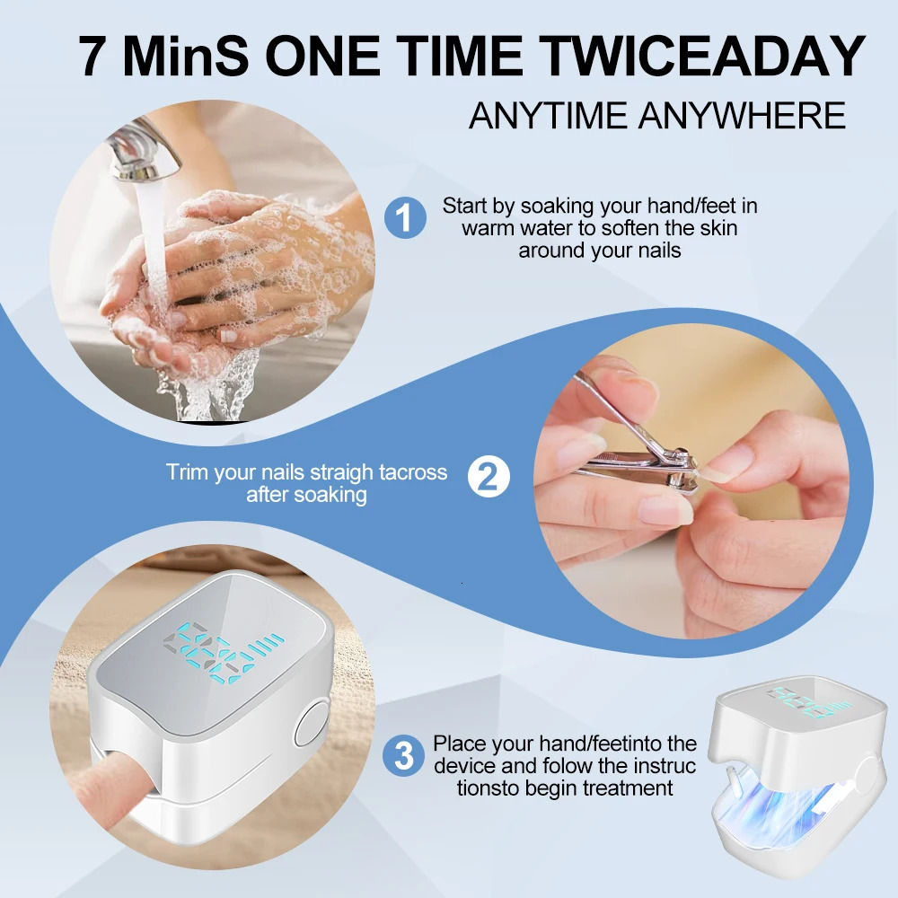 Nail Fungus Treatment UV LED Lamp Laser Device for Cleaning Onychomycosis USB Charge UV Light for Nail Sterilize Repair Care 250627