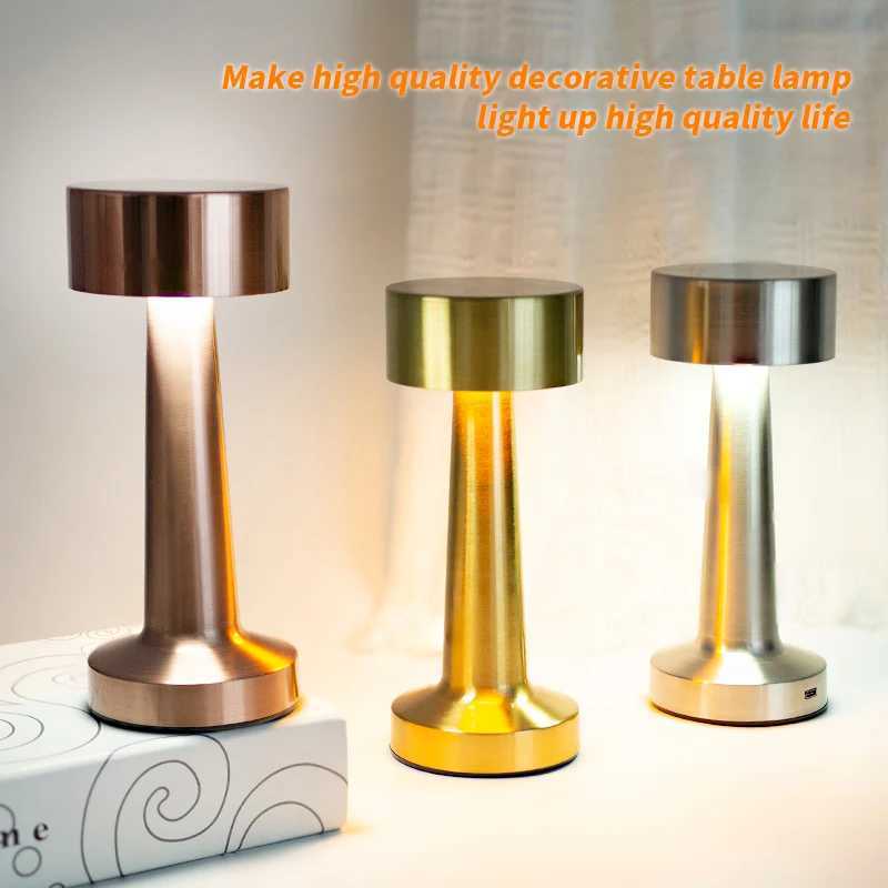 3 Color Adjustable Touch Sensor USB Rechargeable Retro LED Table Light Desktop Decorative Classic Night Lamp for Living Room Bedside XJ250703