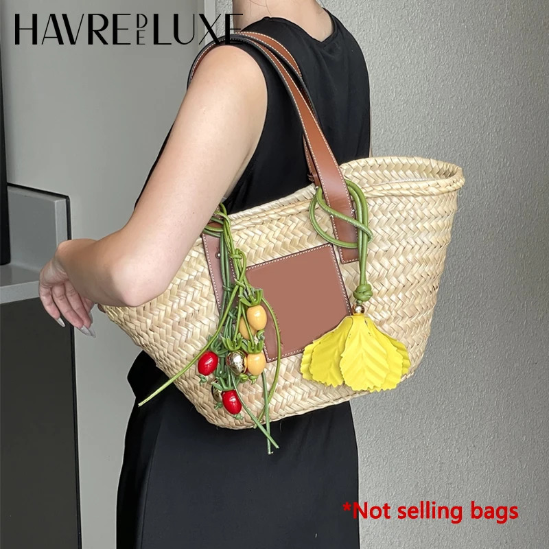 Cowhide tomato string bag charm exquisite pendant woman all-match cute backpack pendant bag accessories 250703