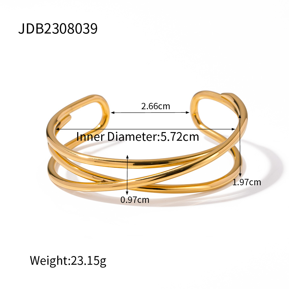 25 Luxury Jewelry Designer Bracelet Titanium Steel Plated 18 Gold Pearl Bracelet High End Sensation Open Titanium Steel no Fade Exquisite Versatile Da