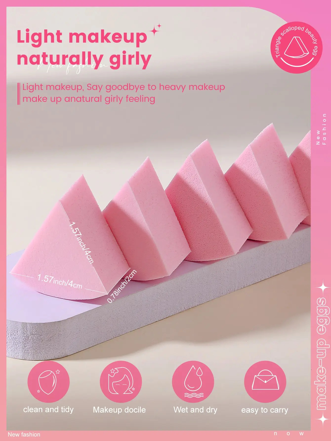 50PCS Fan Shaped Makeup Puff Makeup SpongeSuitable for Powder Concealer makeup applicator Powder Puff Beauty tools 250625