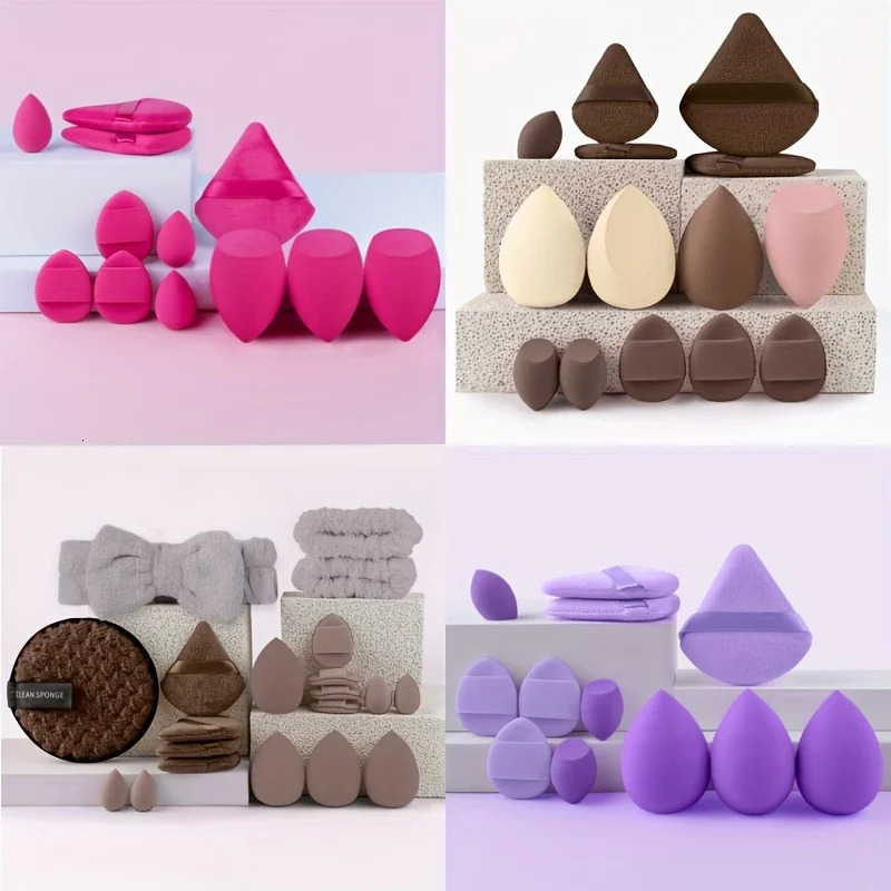 12/14Pcs Makeup Sponge Set Triangle Mini Blenders for Liquid Concealer Cover Blemishes/Spots 37 Effects All Skin Types 250625