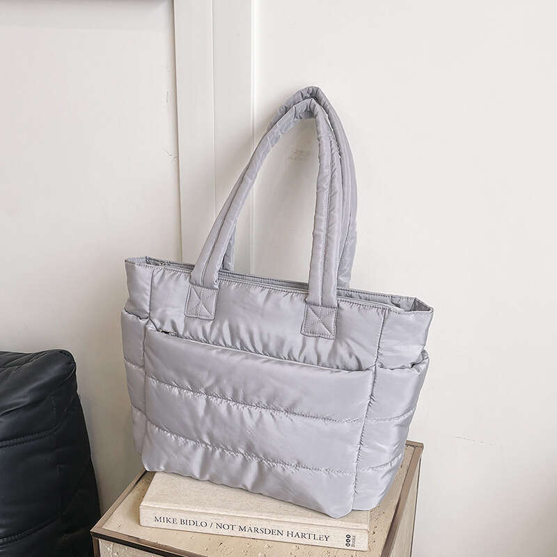 womens cotton padded tote lightweight laptop commuter large capacity travel handbag shoulder bag customizable