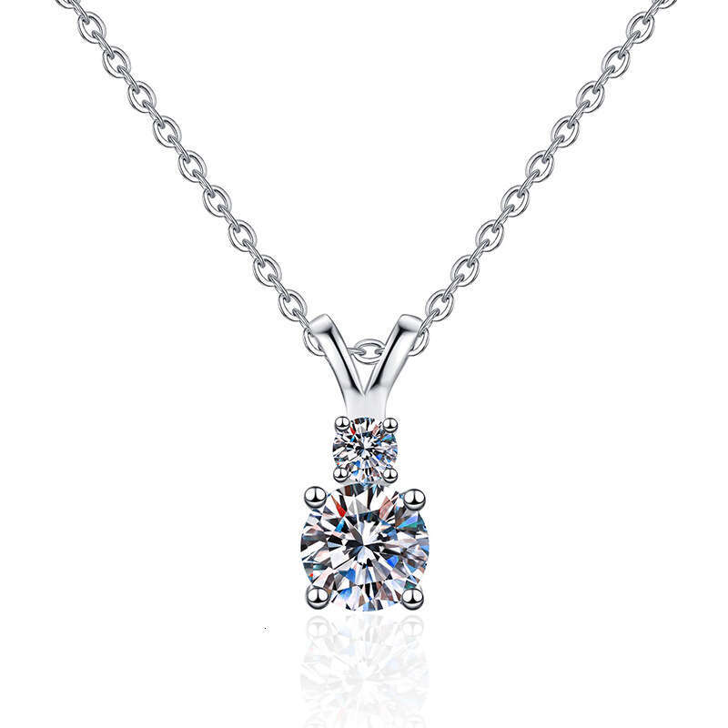 S925 Pure S925ier Pendant ClaS925S925ic Four-Prong Rabbit Ear 1 caratS925 MoiS925S925anite Necklace 915