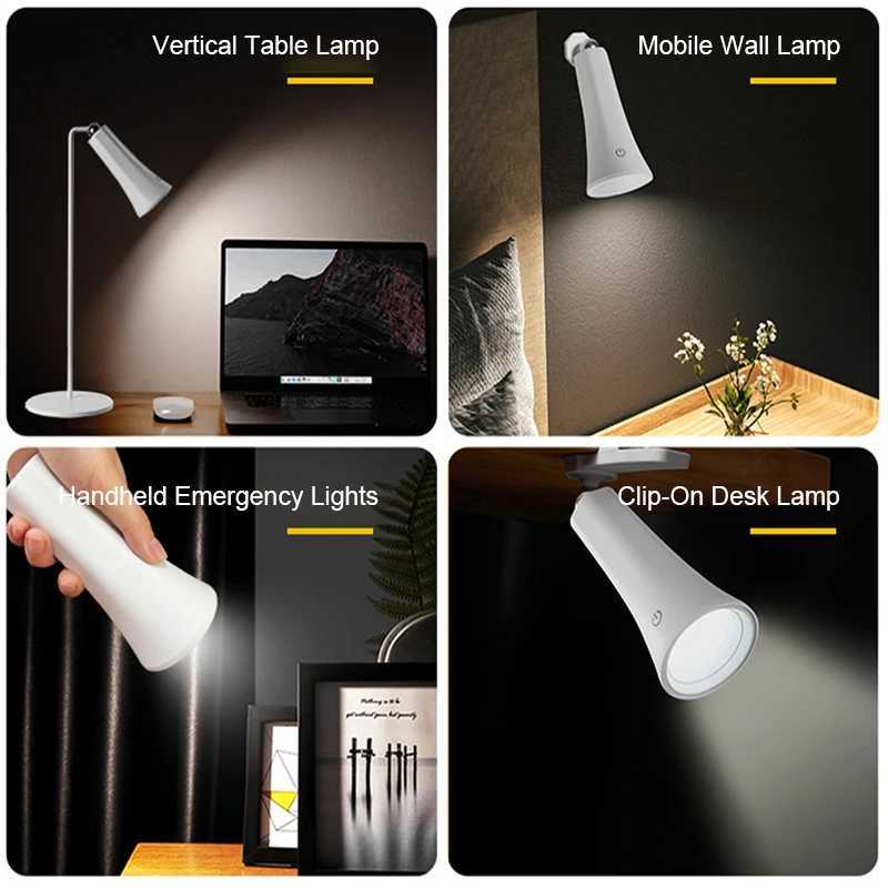 Desk Lamp Hanging Magnetic Table Lamp LED USB Rechargeable Stepless Dimming Cabinet Closet Wardrobe Night LightXJ250703