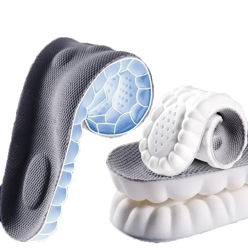 4D Latex Sport Insoles Soft High Elasticity Shoe Pads Breathable Running Basket Shoe Sole Arch Support Orthopedic Inserts Unisex 250704