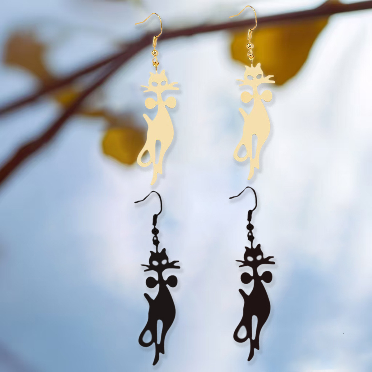 Minimalist Cat Earrings Personality Design Cute Temperament Trendy Women's Ear Jewelry