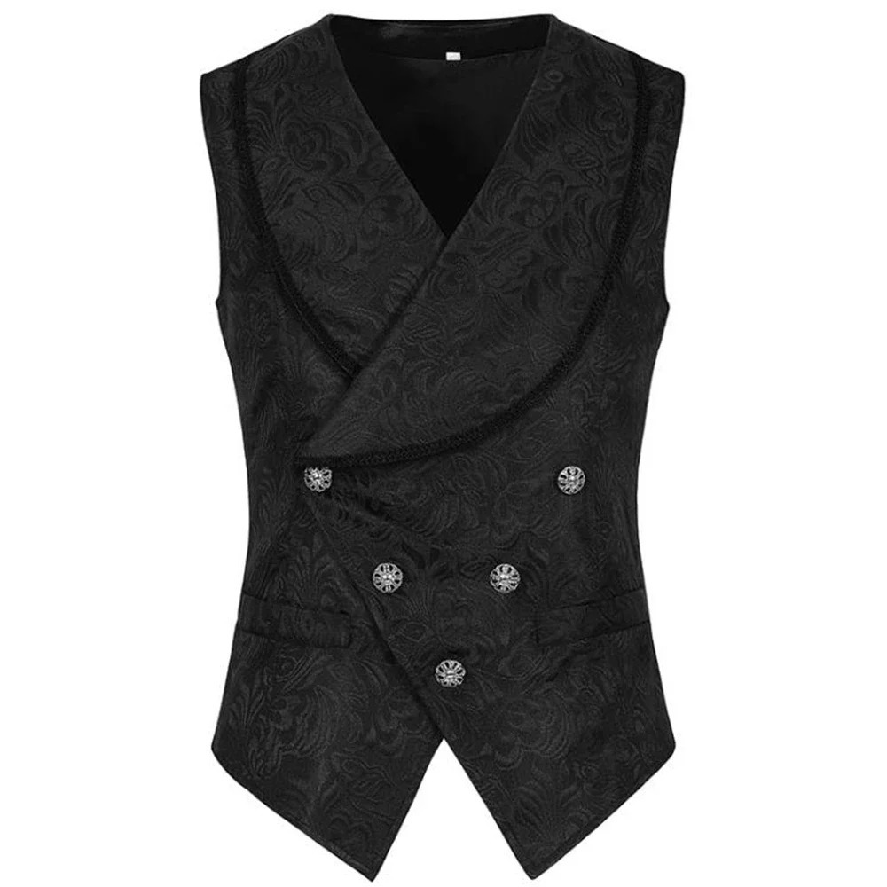 Mens Medieval Waistcoat Cosplay Costume Steampunk Jacket Vest Coat Victorian Ghost Gothic Blazer Suits Dress Up Tops 250704