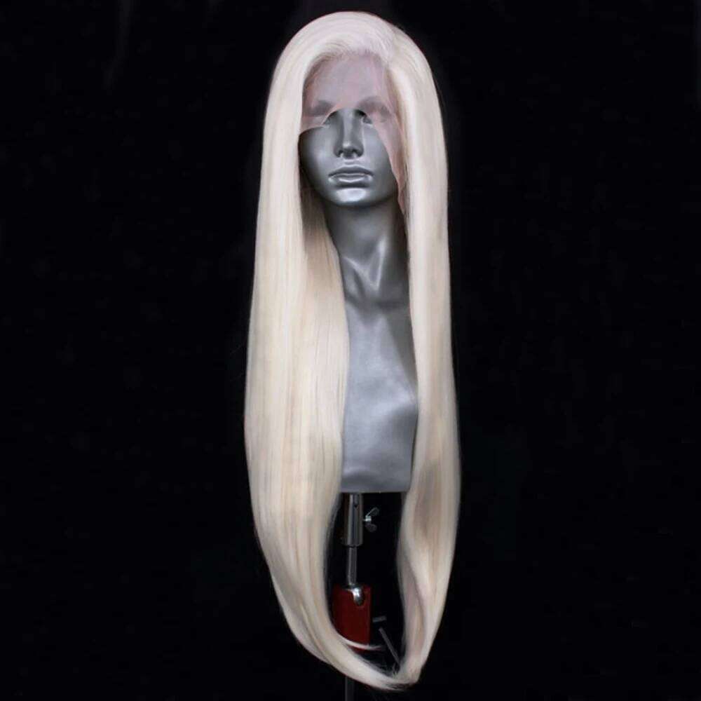 Platinum Blonde Wig Natural Front Wigs For Women Long Wave Lace Synthetic Hair Copper Red Cosplay Daily Wear