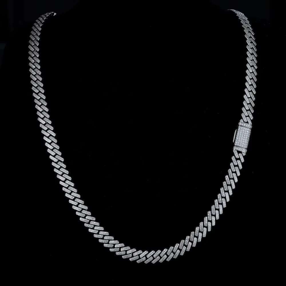 Hot Selling Fashion Hip hop Jewelry 8mm Iced Out VVS Moissanite Diamond Miami Cuban Chain Necklace