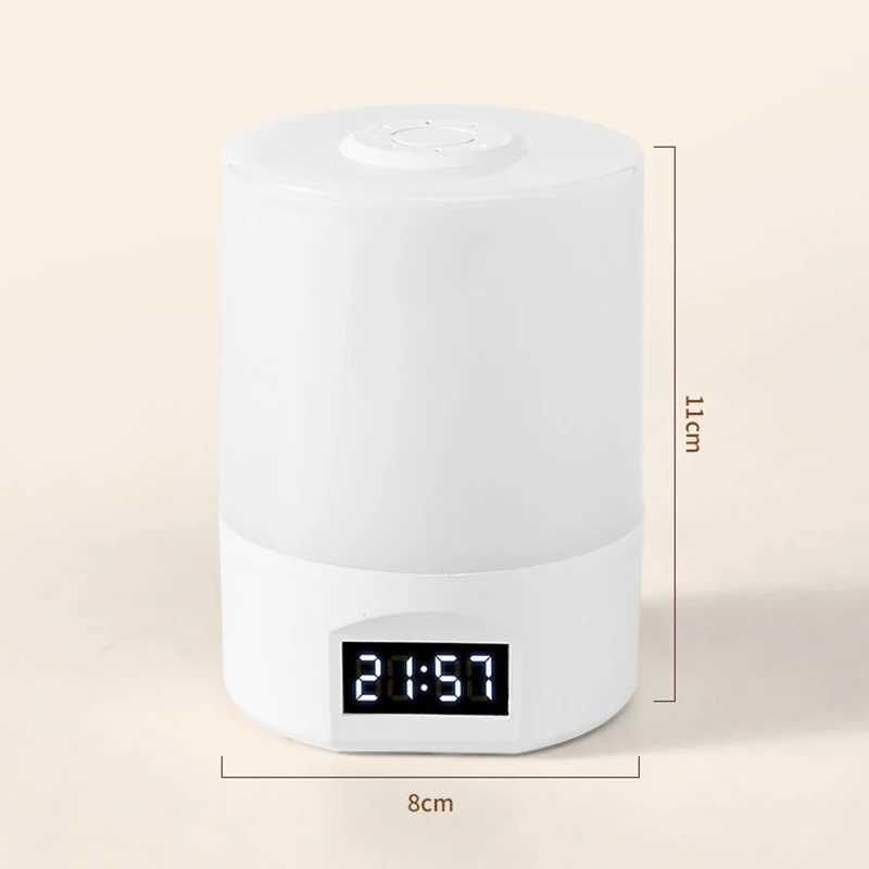 LED Night Light Clock Bedroom Bedside Desk Lamp Touch Baby Feeding Eye Protection Sleep Light Dimmable Charging Touch Desk Lamp XJ250703