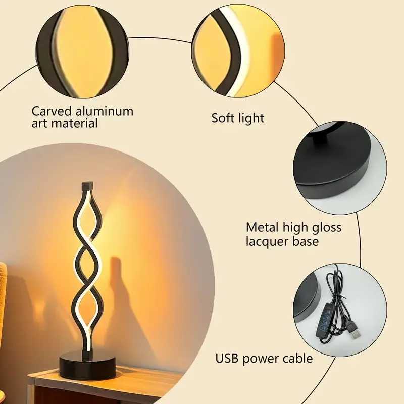 LED Table Lamps Adjustable Color Changing Desk Lamp USB Powered for Bedroom Living Room Bathroom Fantasy Theme Home Decoration XJ250703