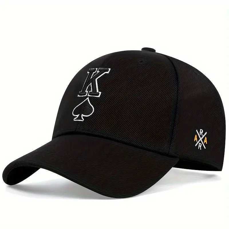 Spades K Letter Cap Fashion Embroidered Baseball Cap Outdoor Shade Hat Men and Wen All Match Personality Hat X250704