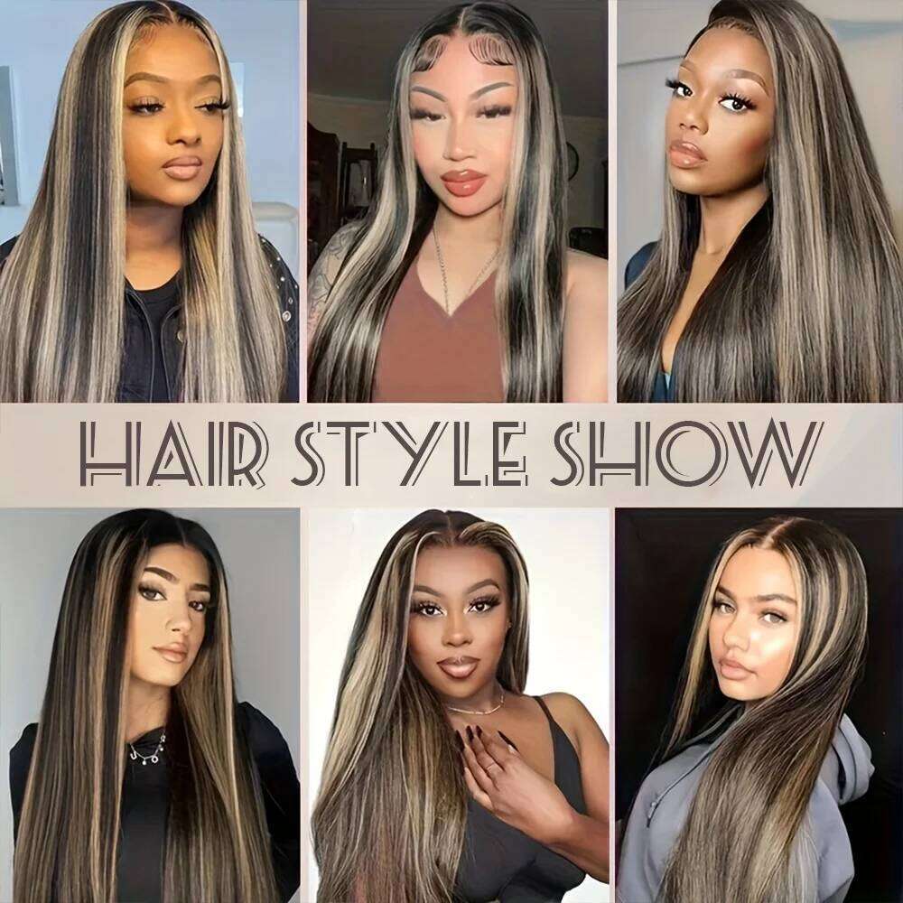 250 Density 13x6 HD Lace Frontal Wig 1B/27 Highlight Bone Straight Brazilian Colored Human Hair Wigs On Clearance Sale For Woman